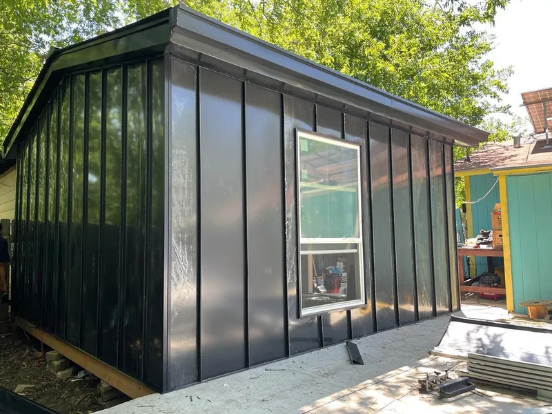 Black standing seam metal wall panels for Metal Roof Installation in Deerfield